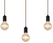 Lampy sufitowe - Globo Gregor 15539-3H lampa wisząca zwis 3x60W E27 drewniana/czarna - miniaturka - grafika 1
