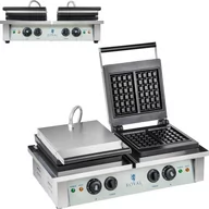 Inne urządzenia gastronomiczne - Royal Catering Gofrownica - 2 x 2000 W - prostokątna RCWM-4000-E RCWM-4000-E - miniaturka - grafika 1