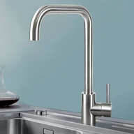 Baterie kuchenne - NETTLIFE Bateria kuchenna Bateria kuchenna ze stali nierdzewnej z pojedynczym uchwytem, wysokie ciśnienie, obrotowa 360° Bateria kuchenna, nikiel - miniaturka - grafika 1