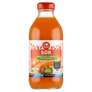Carrefour Classic Sok marchew jabłko truskawka 330 ml - Soki i napoje niegazowane - miniaturka - grafika 1