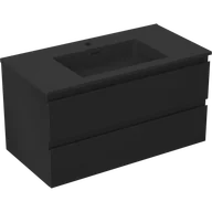 Szafki łazienkowe - Mexen Orio szafka łazienkowa 90 cm z umywalką Otis, 2 szuflady, czarna mat - 91A10-09047-2-BFF71-W18M71 - miniaturka - grafika 1