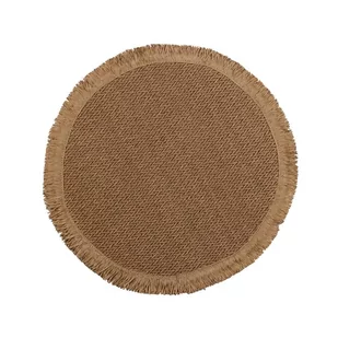 Podkładka na stół Cerro okrągła z frędzlami śr. 38 cm jasnobrązowa - Obrusy i serwetki - miniaturka - grafika 1