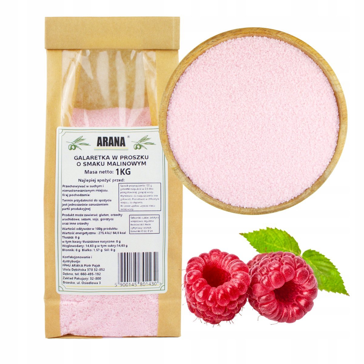 GALARETKA MALINOWA 1 kg w proszku wysoka jakość