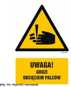 Tablice BHP - TD Systems GF033 - Uwaga- niebezpieczeństwo obcięcia palców 200x300 - miniaturka - grafika 1