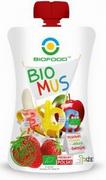 Kaszki dla dzieci - BIOFOOD Mus Truskawka+Jabłko+Banan BIO 90g - Bio Food - miniaturka - grafika 1