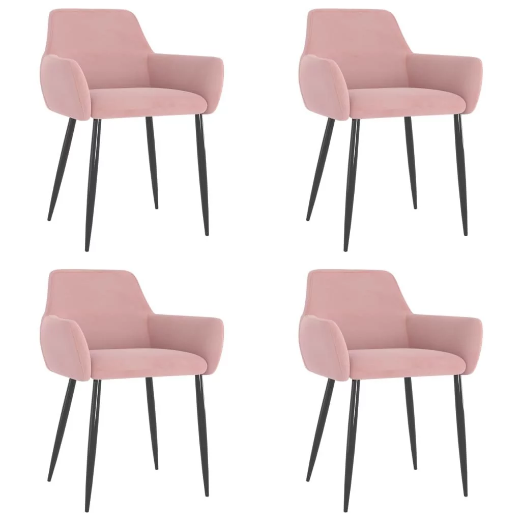 vidaXL Lumarko Krzesła stołowe, 4 szt., różowe, obite aksamitem 3068032