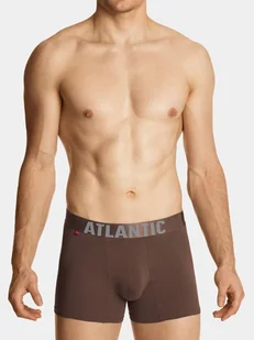 Gładkie bokserki męskie z grubą gumą Brązowe Atlantic MH-1196-M - Majtki męskie - miniaturka - grafika 1