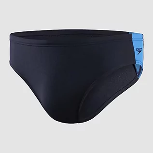 Kąpielówki męskie - Speedo Męskie logo wysięgnika splot 7 cm figi pływackie Granatowy/niebieski 26-28 812824F436 - grafika 1
