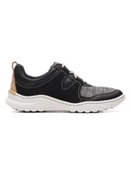 Trampki damskie - Clarks Skórzane sneakersy "Teagan Lace" w kolorze szaro-czarnym - miniaturka - grafika 1
