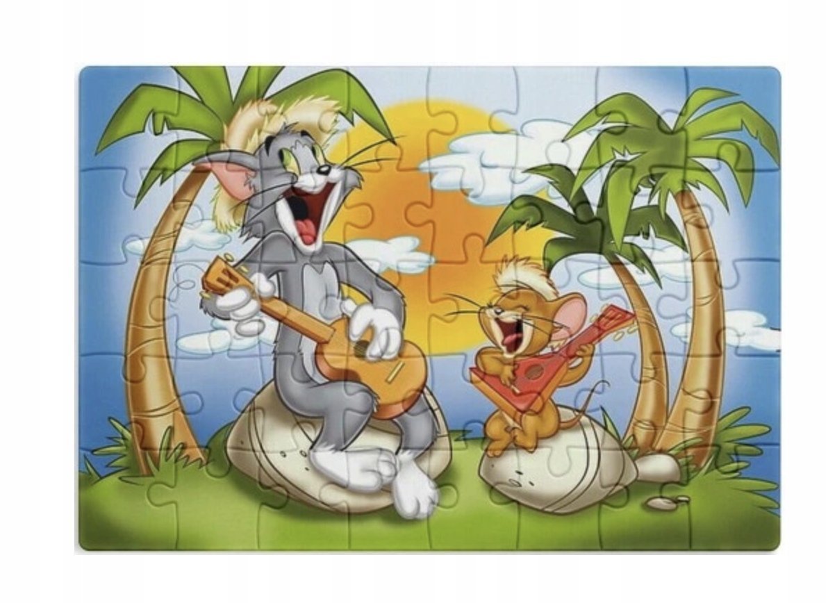 PUZZLE TOM I JERRY KOT MYSZKA BAJKA A3 252 el z Nadrukiem + IMIĘ #81