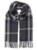 Apaszki i szaliki męskie - Szaro-granatowy szalik męski w kratę R48 - miniaturka - grafika 1