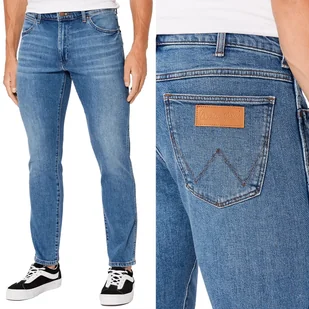 Wrangler LARSTON SLIM TAPERED New Favorite ZWĘŻANE BLUE DżINS W36 L36 - Spodnie męskie - miniaturka - grafika 1