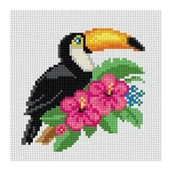 Pasmanteria - Kanwa z nadrukiem tukan (1057) - miniaturka - grafika 1