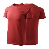 Koszulki męskie - Koszulka bordowa z krótkim rękawem z logo na sercu i plecach męska z nadrukiem logo firmy 160g BASIC129 kolor 13 koszulka krótki rękaw (1) - miniaturka - grafika 1