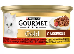 Gourmet Gold Wołowina i kurczak w sosie pomidorowym 85g - Mokra karma dla kotów - miniaturka - grafika 1