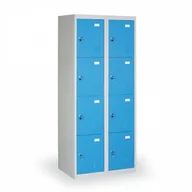 Szafki BHP - B2B Partner Szafka ubraniowa ze schowkami, 8 szafek, szaro-niebieska 2x 400361 - miniaturka - grafika 1