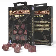 Akcesoria do gier planszowych - Pathfinder Dice Set Avistan, kosti, czerwone brokatowe Q-Workshop - gra - miniaturka - grafika 1