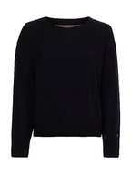 Swetry damskie - Tommy Hilfiger Sweter damski Soft Flex C-nk, Pustynne niebo, XXS - miniaturka - grafika 1