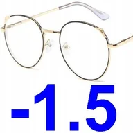 Okulary korekcyjne, oprawki, szkła - Okulary metal korekcyjne minusy kocie uszy -1.5 - miniaturka - grafika 1