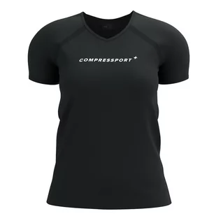 COMPRESSPORT Koszulka biegowa damska TRAINING SS LOGO T-SHIRT black - Bielizna sportowa męska - miniaturka - grafika 1