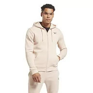 Bluzy męskie - Reebok Męska bluza z kapturem z logo po lewej stronie, miękka ecru, S, Miękki ecru, S - miniaturka - grafika 1