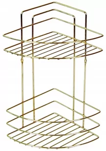 Półka Narożna 2-Poziomowa Złota Mx0966 Metlex - Półki do salonu - miniaturka - grafika 1