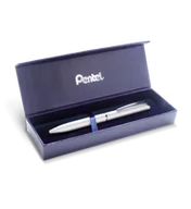 Pióra kulkowe - Eleganckie pióro kulkowe EnerGel 0,7 mm BL2007 w etui białe - PENTEL - miniaturka - grafika 1