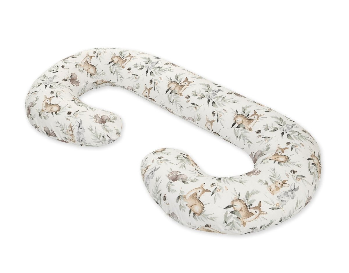 Poduszka ciążowa typ C zdejmowana poszewka poduszka dla kobiet w ciąży, do karmienia -Woodland olive