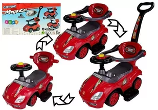 Mega Car Jeździk z Pchaczem 3w1 Czerwony - Jeździki dla dzieci - miniaturka - grafika 1