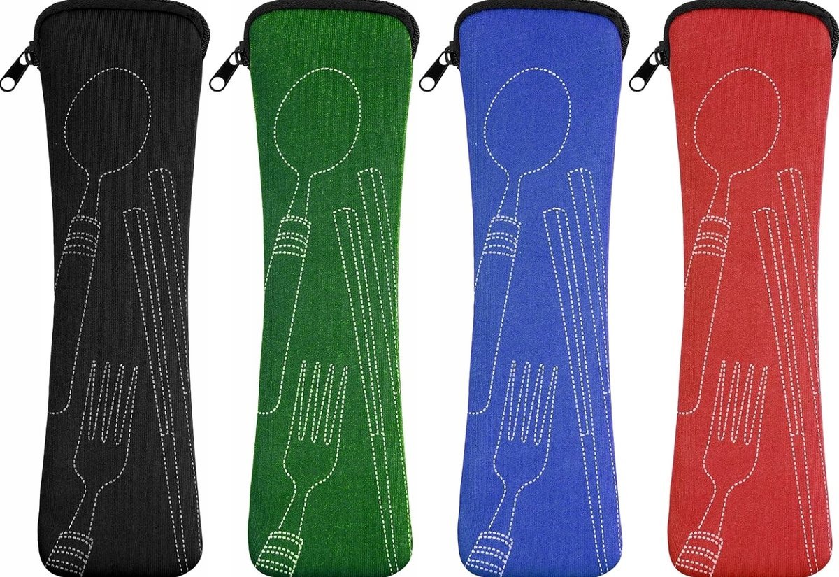 TOREBKI 4 SZTUKI 20X6CM ETUI FUTERAŁ NA SZTUĆCE TURYSTYCZNY ZAMYKANY