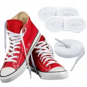 Akcesoria obuwnicze - SZNURÓWKI SZNUROWADŁA PŁASKIE DO BUTÓW SPORTOWYCH ELASTYCZNE 120 cm BIAŁE - miniaturka - grafika 1