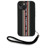 Etui i futerały do telefonów - Etui Karl Lagerfeld Saffiano Athleisure Stripes Cord do iPhone 15 czerwony - miniaturka - grafika 1