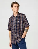Koszule damskie - WRANGLER SS 1 PKT SHIRT RAW UMBER INDIGO 112362734 S - Wrangler - miniaturka - grafika 1