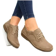 Półbuty damskie - Półbuty damskie skórzane komfortowe beżowe Helios 715 beżowy - miniaturka - grafika 1
