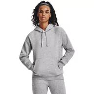 Bluzy sportowe damskie - Damska bluza dresowa nierozpinana z kapturem Under Armour UA Rival Fleece Hoodie - szara - UNDER ARMOUR - miniaturka - grafika 1