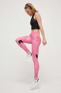 Legginsy - Mizuno legginsy do biegania Printed kolor różowy wzorzyste - miniaturka - grafika 1