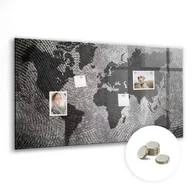 Tablice i flipcharty - Tablica Magnetyczna do Biura z Magnesami - 120x60 cm, Mapa świata beton - miniaturka - grafika 1