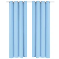 Zasłony - Zasłony zaciemniające z kółkami, 2 szt., 135x175 cm, turkusowe - miniaturka - grafika 1