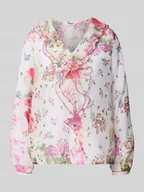 Bluzki damskie - Bluzka o kroju regular fit z falbanami model ‘MILLA’ - miniaturka - grafika 1