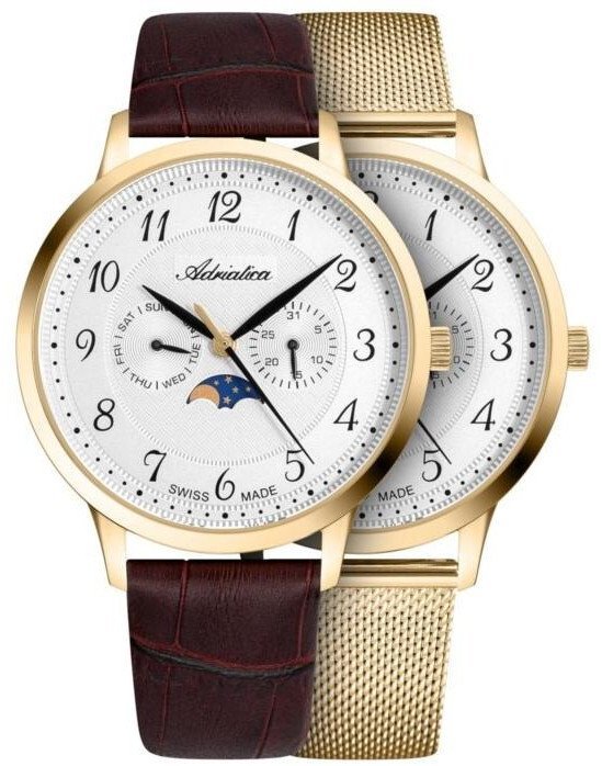 Zegarek męski Adriatica A1274.1B23QF-SET brązowy