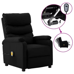 vidaXL Lumarko Rozkładany fotel masujący, elektryczny, czarny, ekoskóra 3073677 - Fotele - miniaturka - grafika 1
