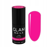 Lakiery hybrydowe - Lakier hybrydowy Glam Nails 708 Vibrant Violet 6ml - miniaturka - grafika 1