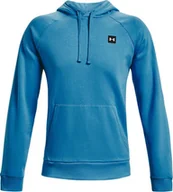 Bluzy męskie - Under Armour Bluza męska Under Armour Rival Fleece Hoodie niebieska 1357092 422 S - miniaturka - grafika 1