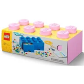 Pudła i pojemniki do przechowywania - Lego LEGO Brick szuflada 8 przyciski, 2 szuflady, pudełko do przechowywania można układać w stos, 9,4 L, Light Pink, 222  światła Fioletowy 40061738 - miniaturka - grafika 1