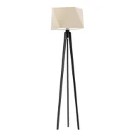 Lampy stojące - Drewniana lampa podłogowa trójnóg z abażurem BOMBAJ - miniaturka - grafika 1