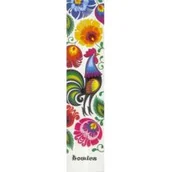 Zakładki do książek - Folkstar Zakładka do książki biała kogut Łowicz FOLKSTAR - miniaturka - grafika 1