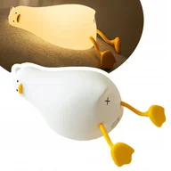 Lampy stojące - SILIKONOWA LAMPKA NOCNA LED DLA DZIECI KACZKA STOJAK PODSTAWKA DO TELEFONU - miniaturka - grafika 1