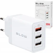 Ładowarki do telefonów - SZYBKA ŁADOWARKA SIECIOWA DO TELEFONU 3xUSB QUICK CHARGE QC 3.0 30W 5V 2,4A - miniaturka - grafika 1