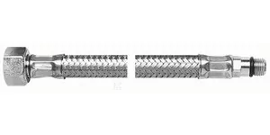 Valvex Wężyk do baterii w oplocie ze stali nierdzewnej z krótką końcówką VIPER PLUS 3/8" M10x1 L 60 - Węże elastyczne - miniaturka - grafika 1