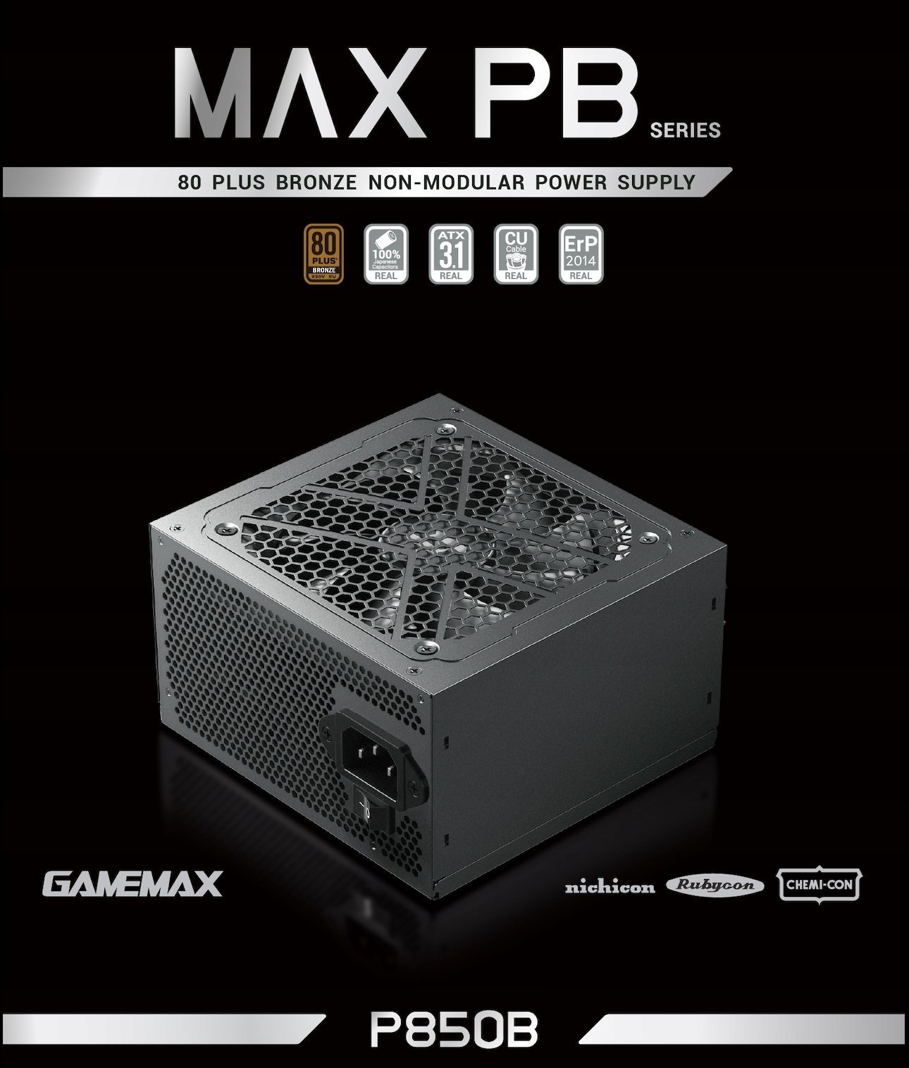 Zasilacz GameMax Gamemax PSU MAX P850B 850 W Bronze Non-Modular